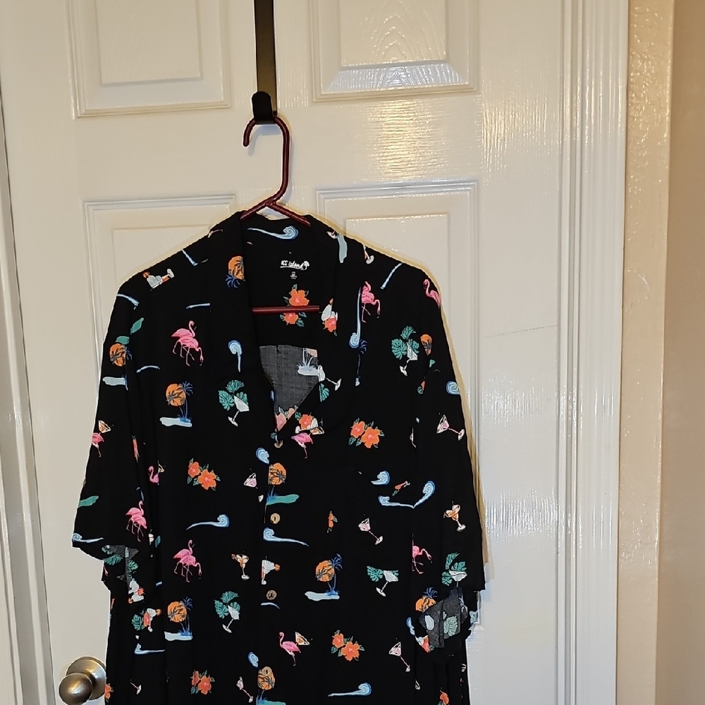 Scully Black Tropical Print Men's Casual Button Down Shirt